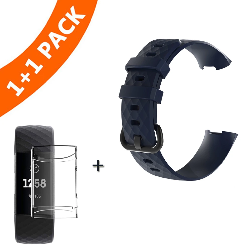 Ремешок для Fitbit Charge 3 сменный ремешок для Fitbit Charge 3/3SE с ТПУ чехол Защитный для Fitbit Charge 3 Band - Цвет: Blue