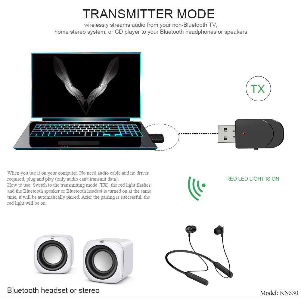 Bluetooth 5,0 приемник передатчик 2 в 1 мини стерео аудио Bluetooth AUX RCA USB 3,5 мм разъем для ТВ ПК автомобильный комплект беспроводной адаптер