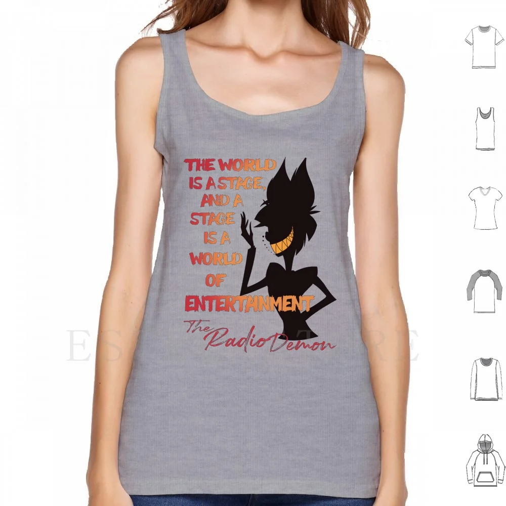 Il Mondo È Un Palcoscenico! The Radio Demon : : : : Canotte Gilet Senza Maniche Radio Demon Fanart Alastor Deer Demon Quote