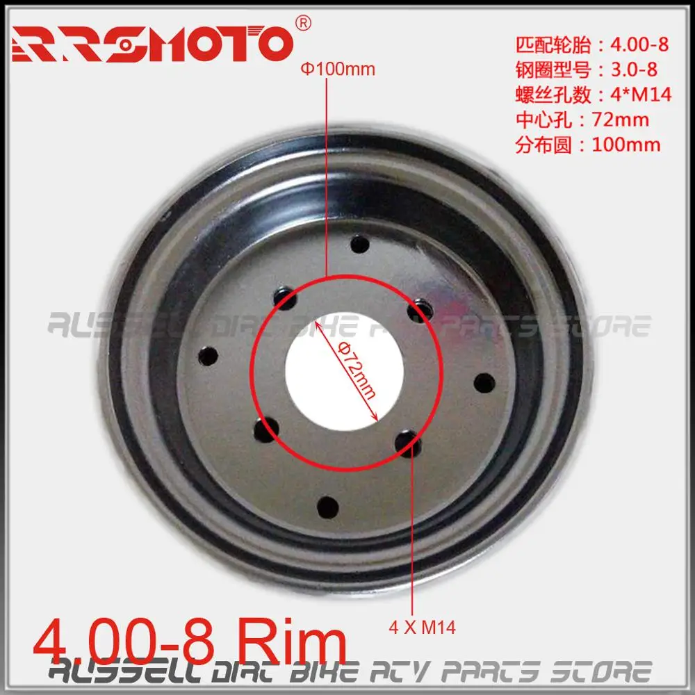 

4.00-8 Tire whee hub Rim For Tractor ATV Front Wheel Buggy Go Kart