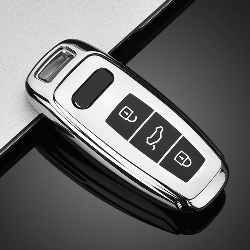 Все включено, умный чехол для ключей для Audi a6l a7 a8 a8L2018 PC/TPU, автомобильный чехол для ключей, брелок для ключей из титанового сплава