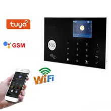 Беспроводной Alarm2.4in TFT цветной экран приложение дистанционное управление WiFi+ GSM защита от взлома поддержка для Alexa/Google Home Tuya 100-240 В
