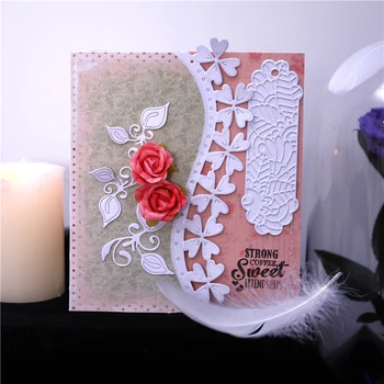

Eastshape Flower Dies Border Lace Frame Metal Cutting Dies for DIY Scrapbooking Craft Card Simple Embossing Die Cut New Template