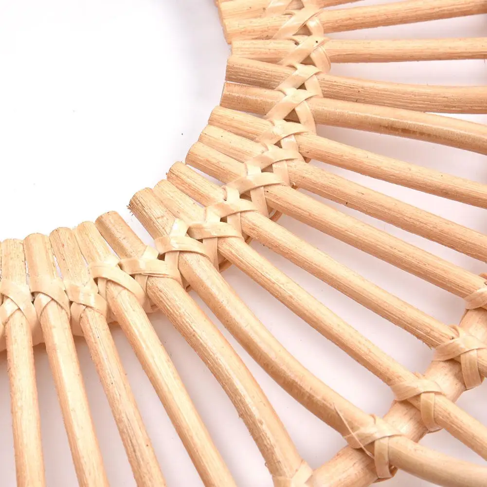 Rattan Crafts Flower Frame Creative Photo Wall Mirror Hanging Frame Wall Art Frame For Home Living Room Decoration