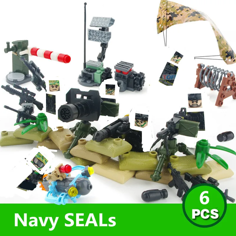 6pcs Spezialkräfte Militär Navy SEALs Minifiguren building block fit lego toy DE 