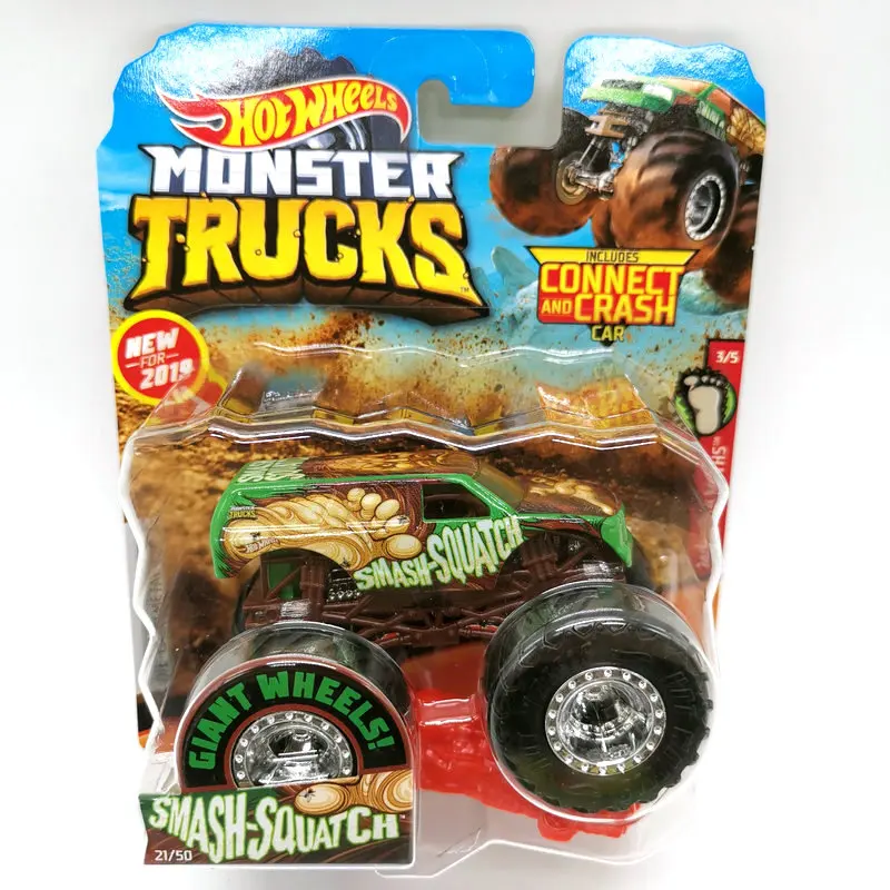Hot Wheels автомобиль MONSTER TRUCKS большая нога подключения и крушение автомобиля коллектор издание металл литья под давлением модели автомобилей детские игрушки подарок - Цвет: 21-FYJ44
