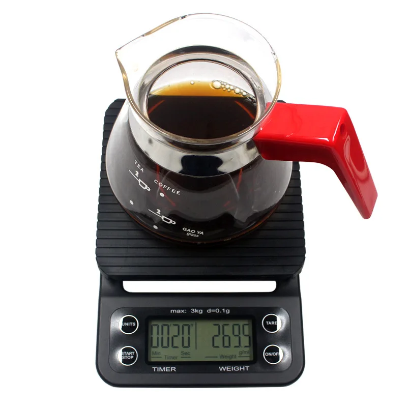 

Drip Coffee Scale with Timer Electronic Digital Coffee Kitchen Scales Multifunctional Food Scale Weight Scale Precision 3kg 0.1g