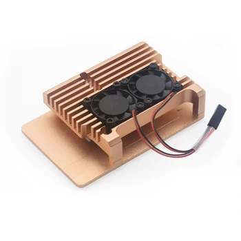 

Glod Metal Aluminium Alloy Case Protective Case Practical Accessories Box for Raspberry Pi 4B