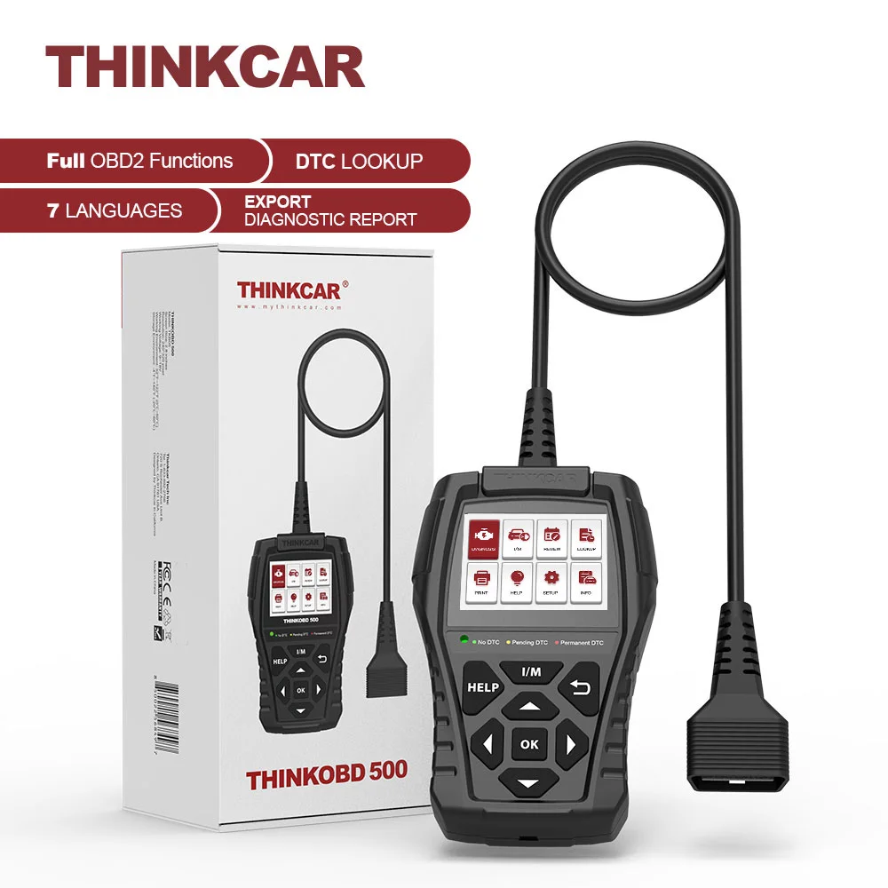 THINKCAR THINKOBD 500 OBD2 Scanner On-Board Diagnostic Tool Code Reader for Mechanics Car Check Engine Lifetime Free Upgrade car battery charger