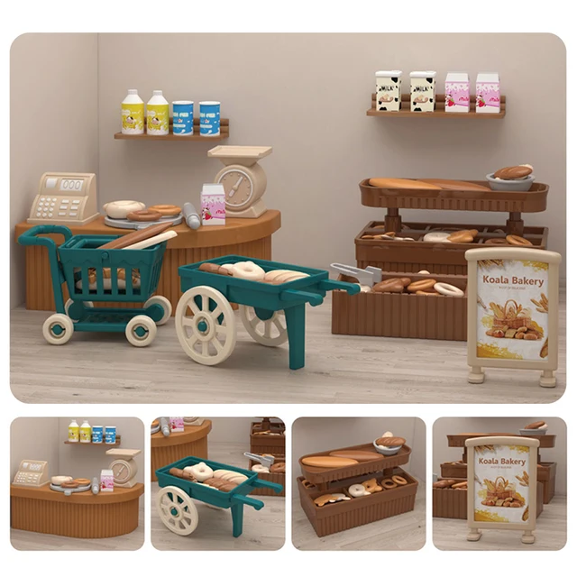 Milk Bread Toy Supermarket Miniatures Forest Family Dinette Child Toy Kitchen Cookies Bakery Mini Food Dollhouse Groceries Toys 6