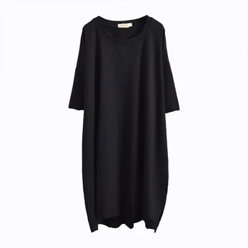 

Oversized Loose Solid Thin Women T-Shirts 2020 Summer New O-Neck Short-Sleeved Casual All Match Long Female Pulls Outwear Coats