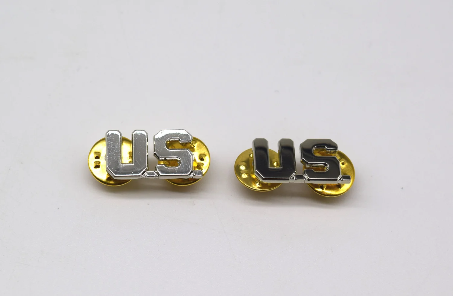 US Army Officer Lapel U.S. Badge Insignia Siliver