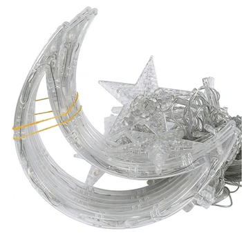 

Moon Star LED Curtain Lights Christmas Fairy Outdoor LED Twinkle String Lights Holiday Festival Decoration,EU Plug