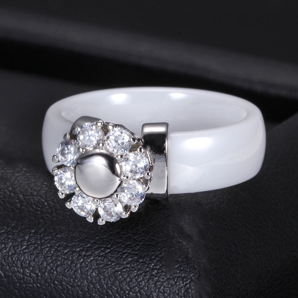 Bague femme acier inoxydable et zircon reflet argent papillon et coeur