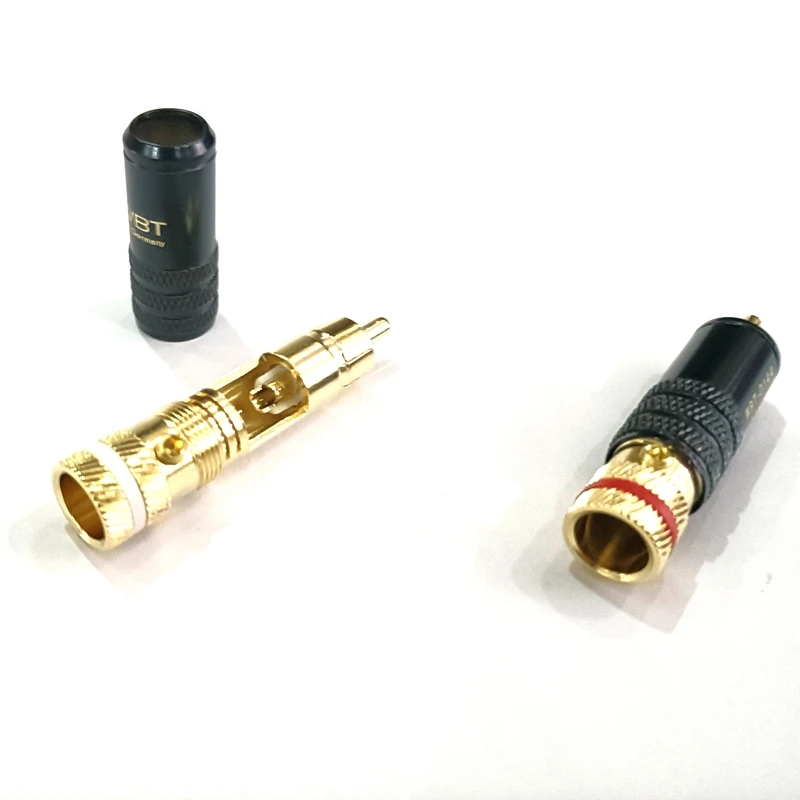 Kuangm 100 шт. RCA штекер сигнальный Hifi аудио 0144 латунные позолоченный | Электроника