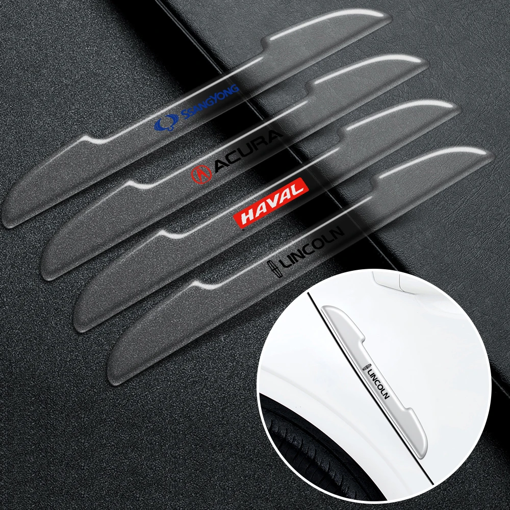 4pcs Transparent Car Bumper Anti Collision Strips Door Protector 