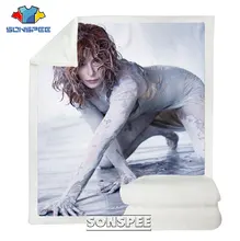 

SONSPEE 3D Print French Singer Mylene Farmer Blanket Quilt Fashionable Home Warm Bedding Sherpa Wrap Plush Throw Kids Blankets