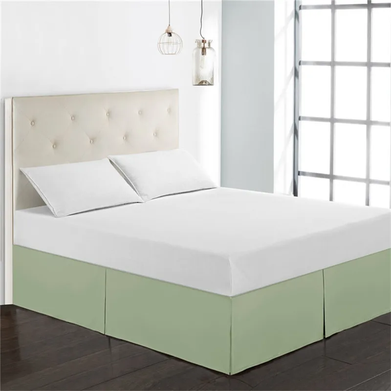Grass green Кровать однотонная объемная эластичная кровать юбка практичная гостиничная спальня домашний простой матрас защита от пыли постельное белье украшение дома - Цвет: Grass green