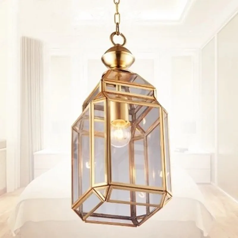 

1 pc Milan-style copper pendant lamp, glass lampshade, pendant lamp for shop, E27 lamp, industrial lamp for rural corridor, Kitc
