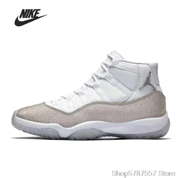 

Nike Air Jordan 11 Metallic Silver Men High-top Basketball Shoes Men's Basketball Sneakers Jordan Shoes Women AR0715-100