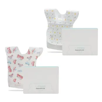 

20Pcs Unisex Baby Disposable Bibs Non-woven Bandana Saliva Towel Infant Adjustable Waterproof Burp Cloth for Home Travel