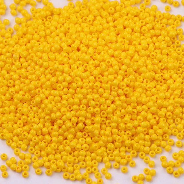10g 720 Pieces 2mm Austria Solid Color Bead 12/0 Opaque Neon Round Beads Glass Seed Beads Handmade DIY Jewelry Bags Accessories 334 Yellow