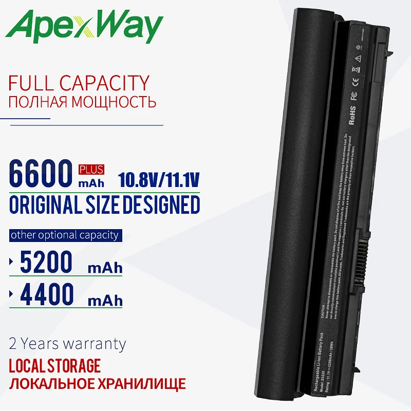 Аккумулятор ApexWay для ноутбука Dell Latitude E6520 E5430 E5520m E5530 E6120 E6430 E6420 E6530 E5420 T54FJ 6 ячеек |