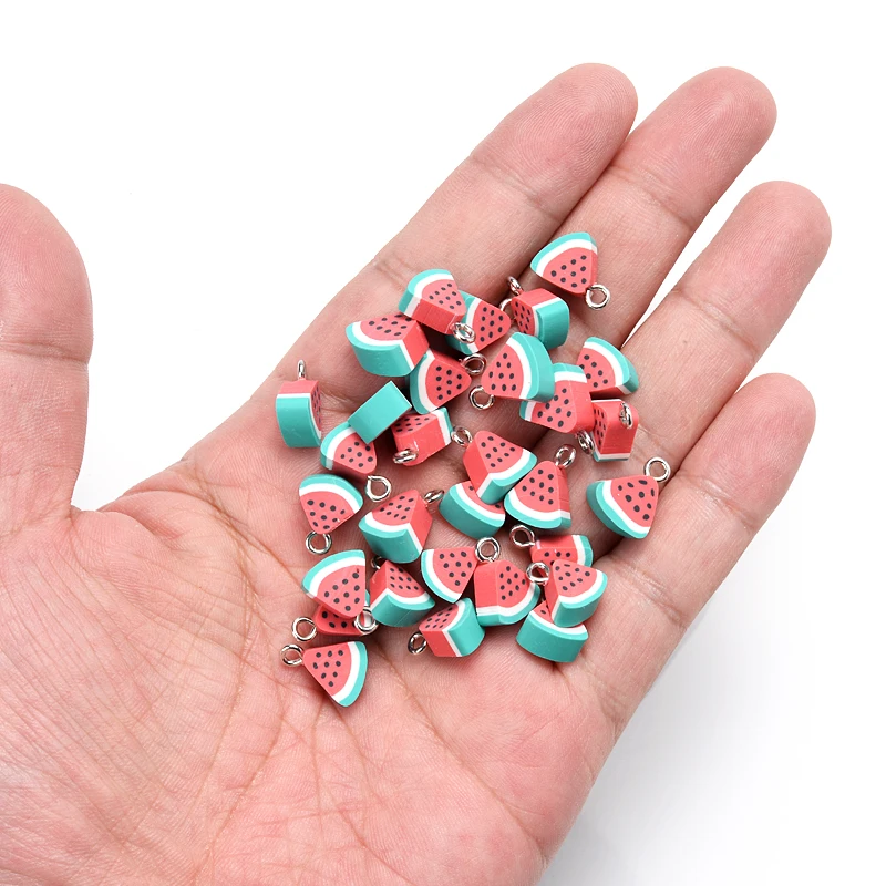 Fruit-Shaped Polymer Clay Pendants – 30-Piece Set