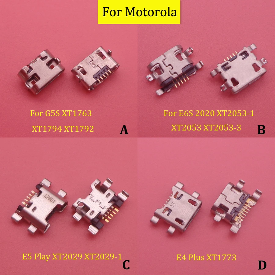 50Pcs USB Charger Charging Dock Port Connector For Motorola G5S Moto E6S XT2053 E6 Play E6Play XT2029 E4 Plus E4plus XT1773 Plug | Мобильные