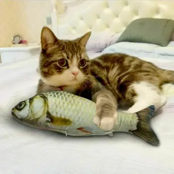 

Newest Kids Pet Kitten Cat Fish Shape Mint Grass Chewing Play Catnip Scratch Toy Cute Gold Fish Cat Toys 20cm 30cm 40cm