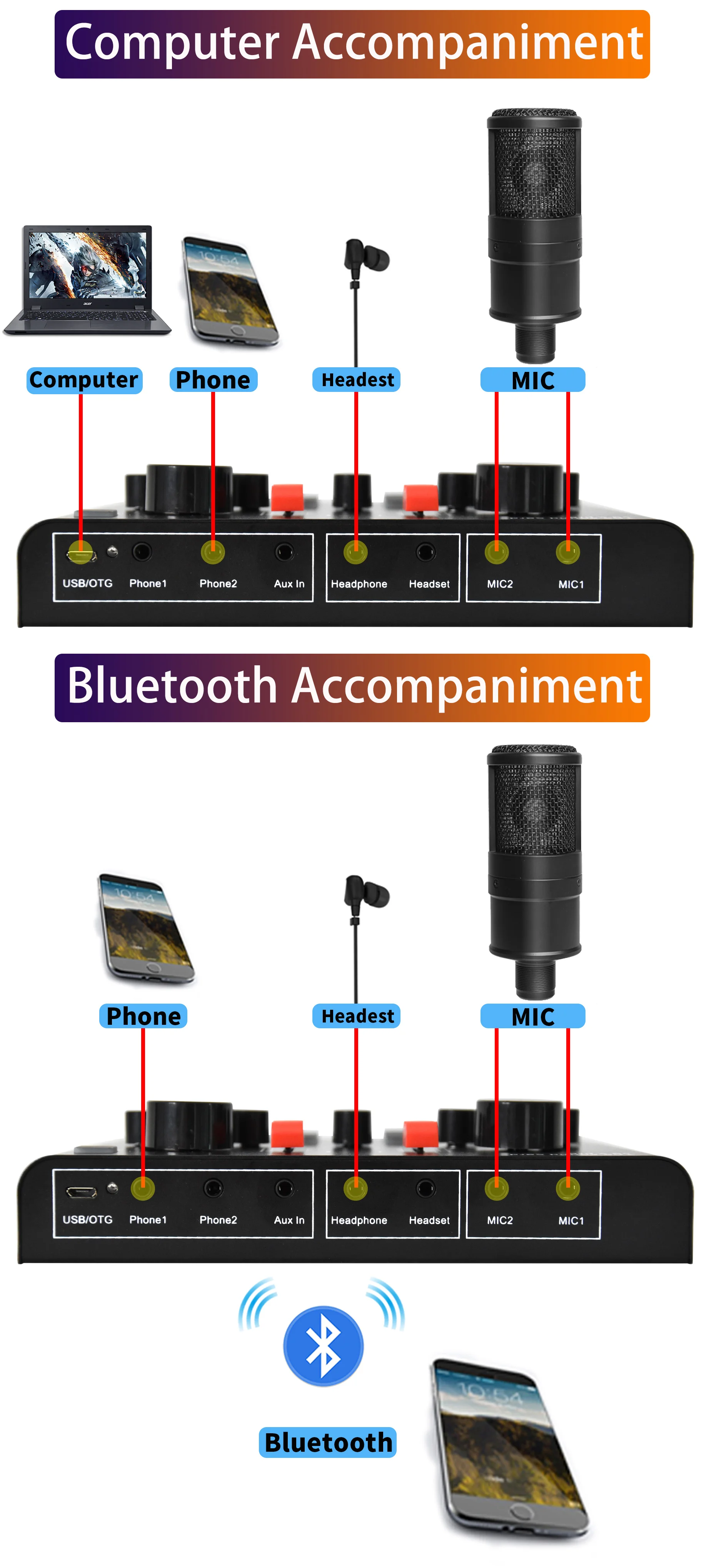 BM 800 Condenser Microphone Sound Card V9XPRO with Ring Fill Light Cantilever Bracket Bluetooth Wireless Live Streaming Kit MIC