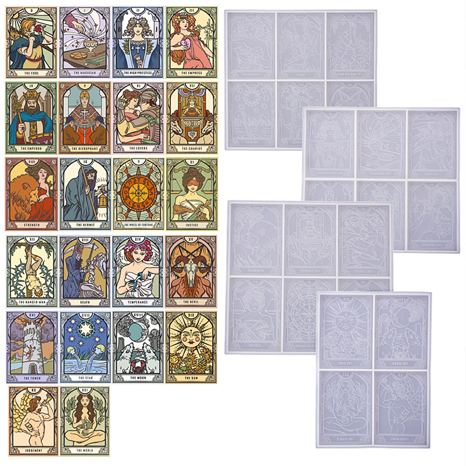 22 Kinds Tarot Cards Resin Molds Large Tarot Silicone Molds Diy Crafts  Witch Props Party Game Mould Halloween Card Mold Thrifty - Clay Molds -  AliExpress