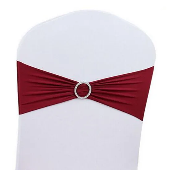 Wine Red5 Современный стиль спандекс материал многоразовый эластичный комплект стула для свадебной вечеринки с галстуком-бабочкой с кольцом эластичный чехол для стула задняя пряжка - Цвет: Wine Red5