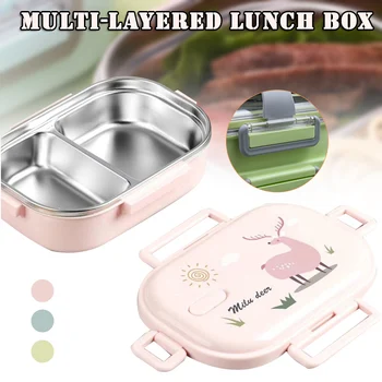 

Thermal Lunchbox Stainless Steel Portable Eco-friendly Food Container with Compartments Leakproof Lunch Box XH8Z