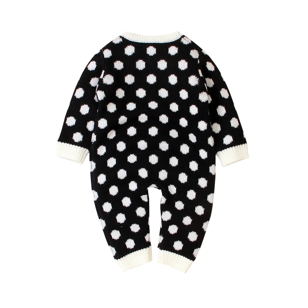 Toddler Romper Newborn Baby Girl Clothes Knitted Sweater Polkal Dots Long Sleeve Romper Jumpsuit Outfits 6 Colours