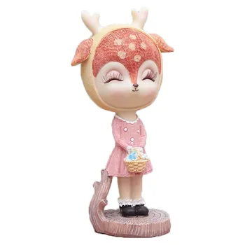

Cartoon Deer Money Box Piggy Bank Animal Desktop Ornaments Home Decoration Accessories Deor Kid Gifts