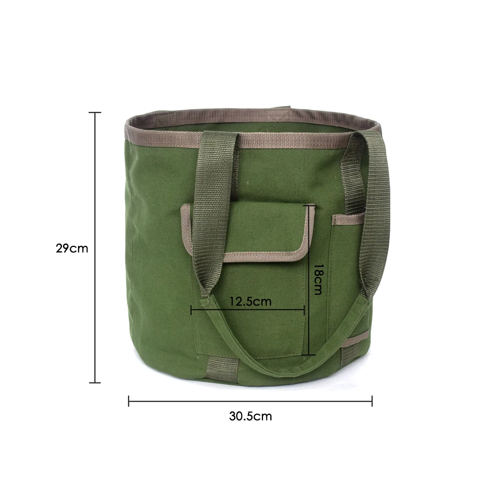 Portable Bucket Tool Bag Garden Bag for Leaves Waterproof Storage Bag Pouch for Garden Tool Foldable Tool Pouch with handle