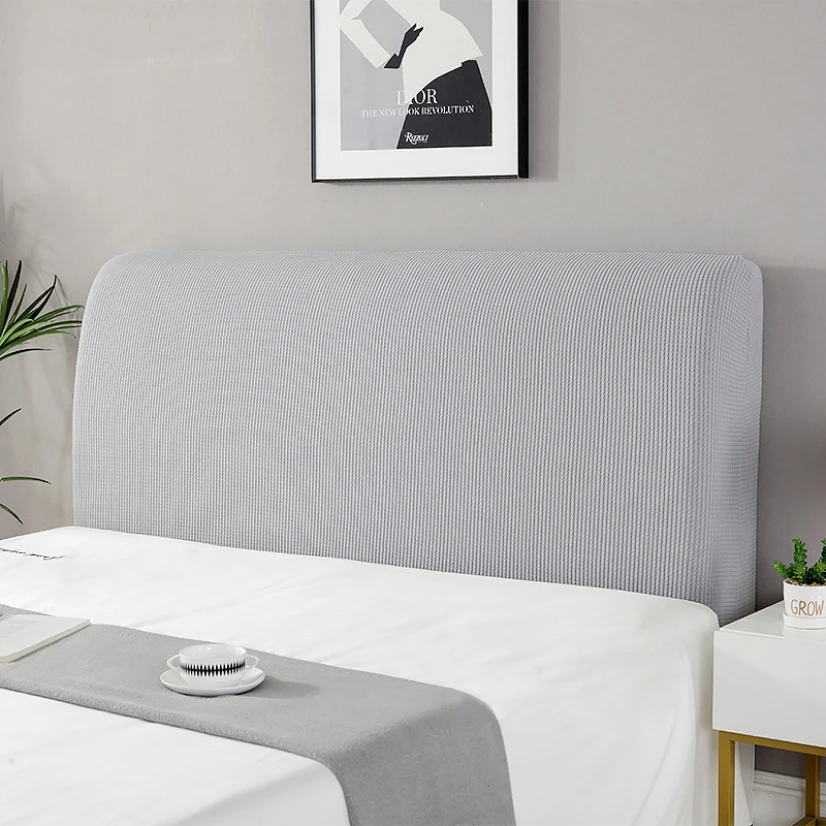 Velvet Headboard Cover Bed Headboard Cover Simple Bedside Cover Elastic Thicken Protection Headboard Case Dust-Proof Nordic Bedroom Bed Cushion Cover House Decoration