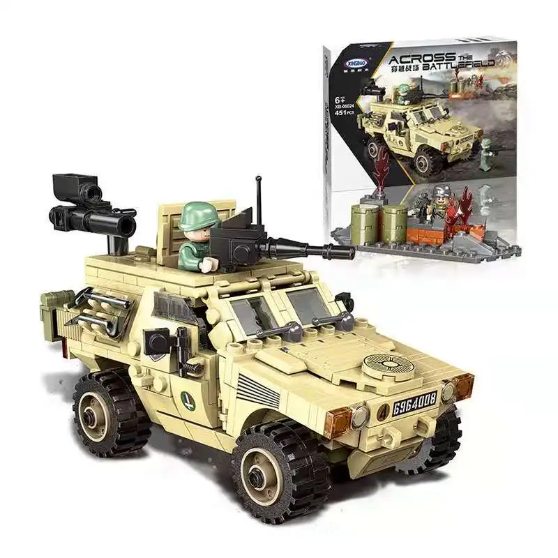 

XINGBAO 06024 451PCS Military Battle Series WW2 The Wheeled Armored Vehicle Set Building Blocks Bricks Educational Toys