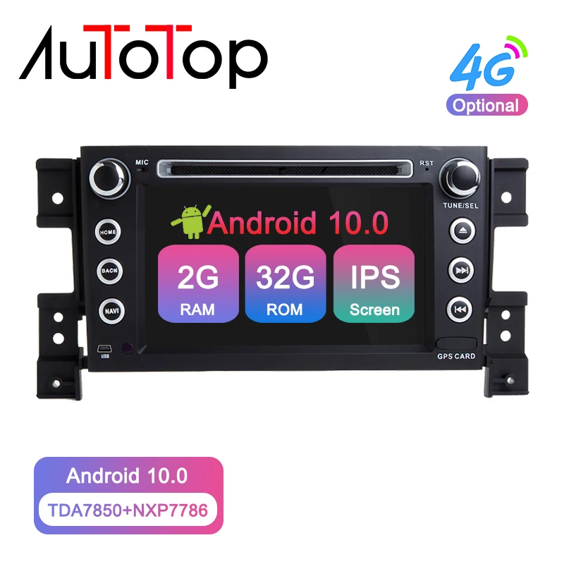 AUTOTOP 2 Din Android 10,0 " автомобильный dvd-плеер радио для Suzuki Grand Vitara 2007-2013 DVD gps головное устройство Автомобильный мультимедийный навигатор