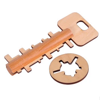 

Key Funny Children Intelligence Preschool Bamboo Educational Toy Unlock Wooden Kids