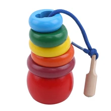 Стиль Радужная башня игрушка деревянная складывающаяся развивающая игрушка дает детям лучшие развивающие подарки 1 Набор