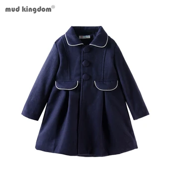 

Mudkingdom Kids Girl Overcoat Long Single Breasted New Fashion Winter Wool Coat for Girls Children Windproof