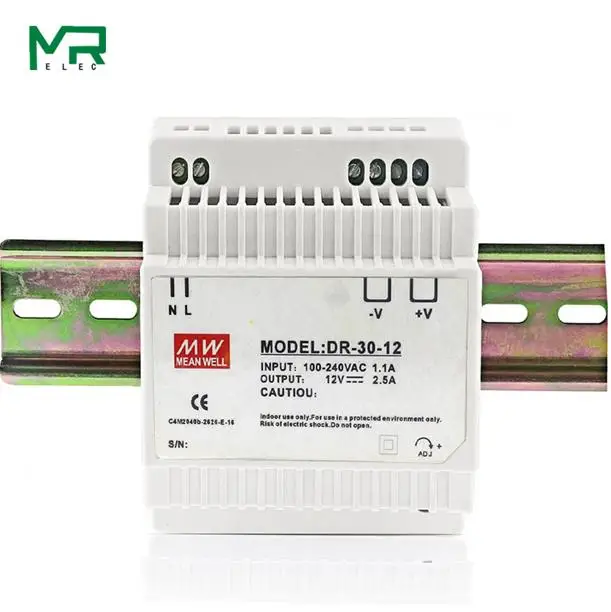 DR-30-5 100~ 240V AC рейка 30W импульсный источник питания 5V 5A Промышленный DIN импульсный источник питания DR-30-5 DR-12 DR-30-15 - Цвет: DR-30-12