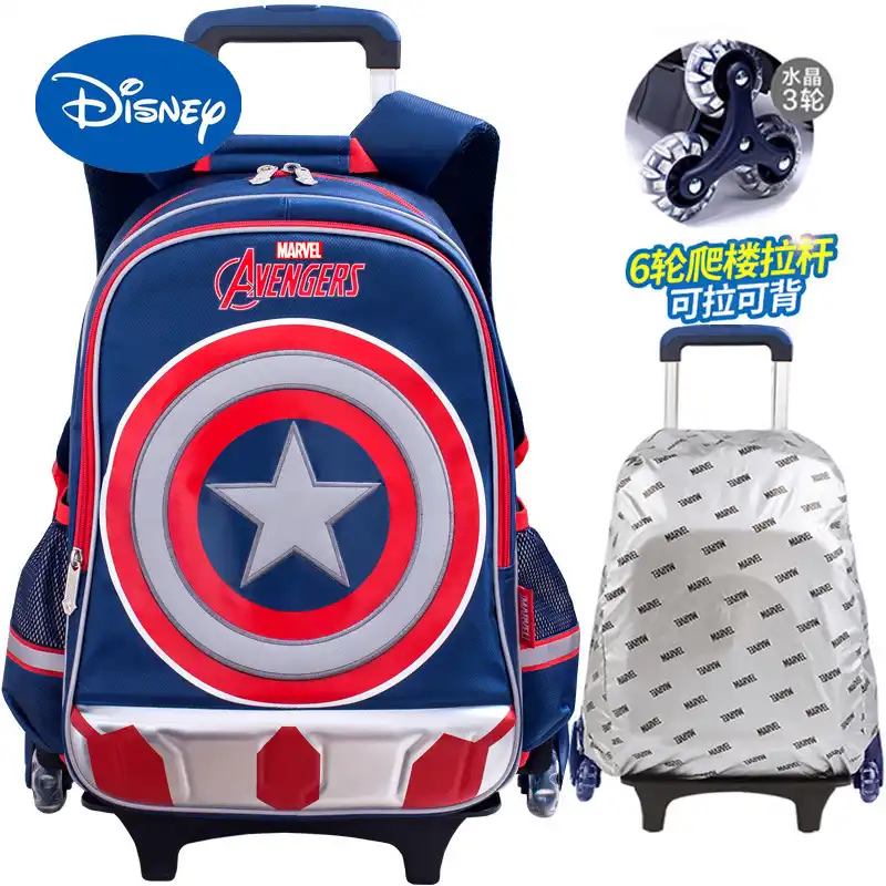 本物のディズニーマーベルキャプテンアメリカ子供の通学小学生トロリーローラー通学男の子バックパック School Bags Aliexpress 本物のディズニーマーベルキャプテンアメリカ子供の通学小学生トロリーローラー通学男の子バックパック School Bags Aliexpress