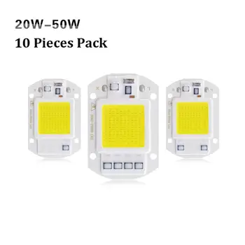

10 Pcs COB LED Chip Real Power 20W 30W 50W LED Lamp Bulb 220V 240V IP65 Smart IC For LED Floodlight Spotlight No Need Driver