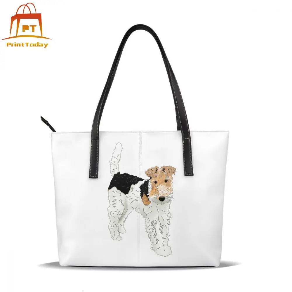 Wire Fox Terrier сумка Wire Fox Terrier сумки с верхней ручкой Большая вместительная Высококачественная кожаная сумка-тоут женские сумки