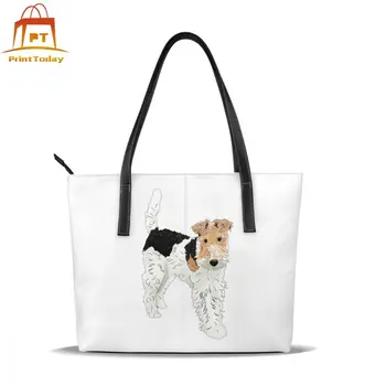 

Wire Fox Terrier Handbag Wire Fox Terrier Top-handle Bags Large Capacity High quality Leather Tote Bag Women Handbags