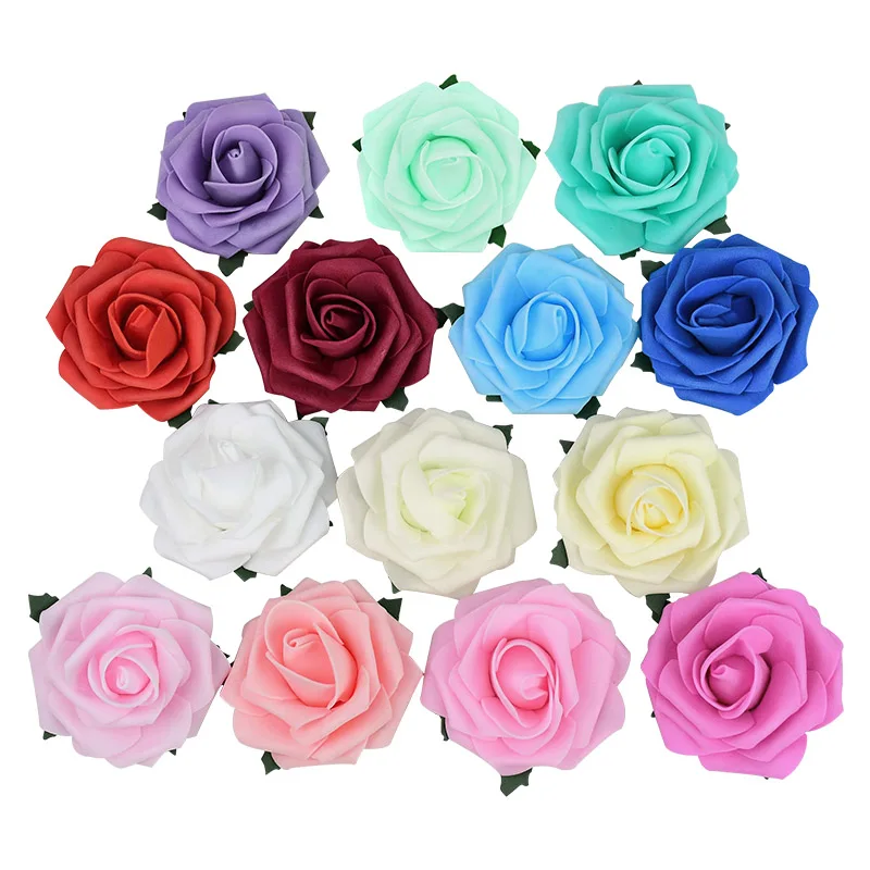 10Pcs/lot Foam Roses Handmade DIY Wreath Bridal Wedding Decoration Multi-use Artificial Flower Heads Home Garden Decor Supplies