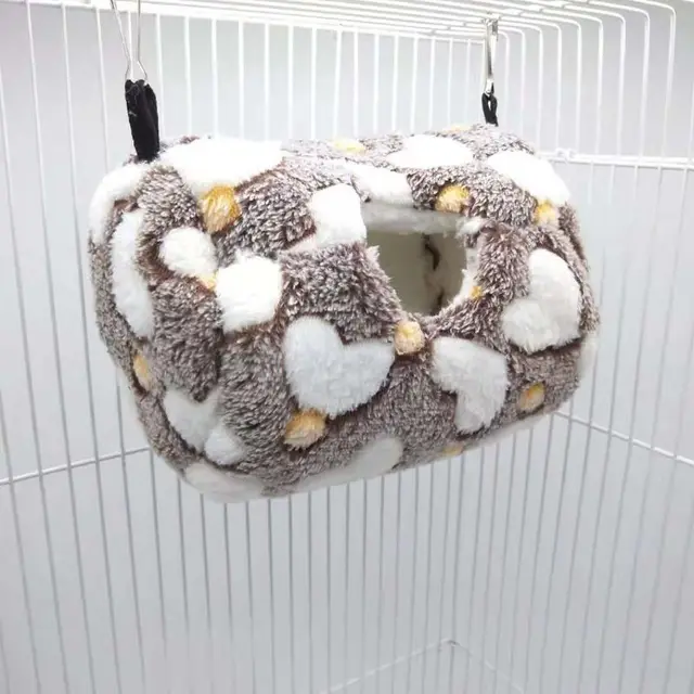 Parrot Nest Bed Winter Plush Warm Hanging Cave Cage Hammock House for Hamster 3